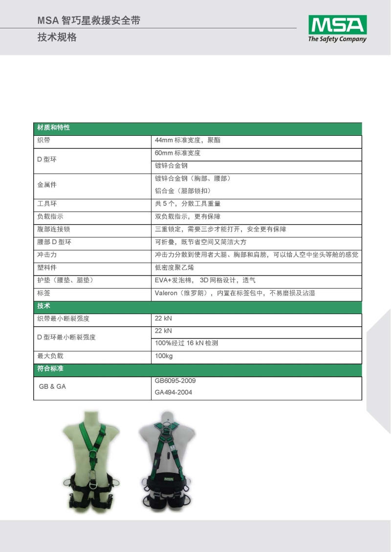 梅思安10154706智巧星安全帶圖2