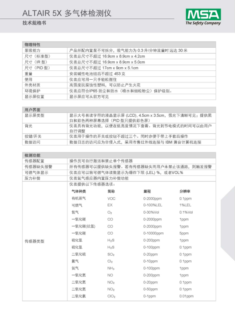 梅思安10176753天鷹5x多種氣體檢測(cè)儀圖片9