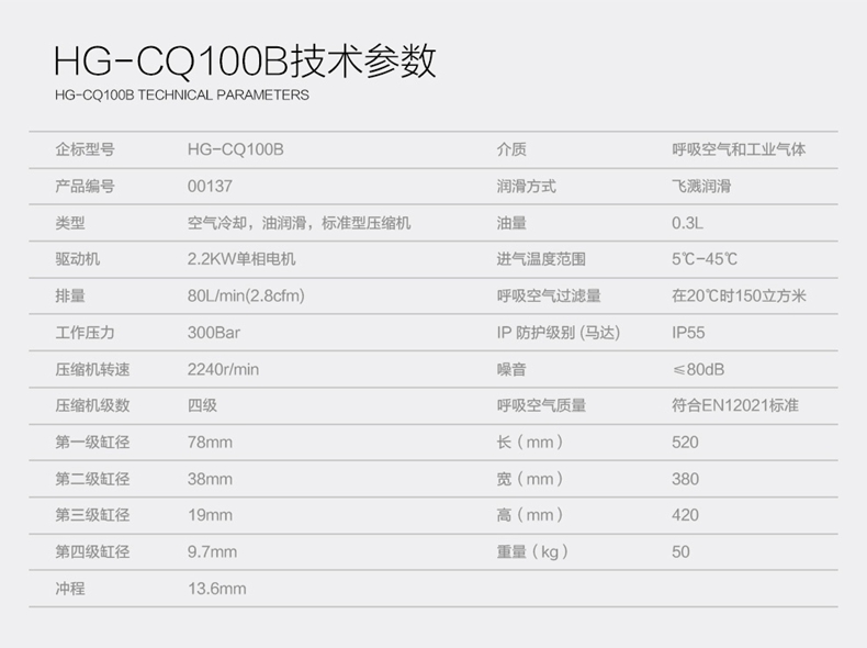 海固HG-CQ100B高壓呼吸空氣壓縮機(jī) 正壓式空氣呼吸器充氣泵圖片8