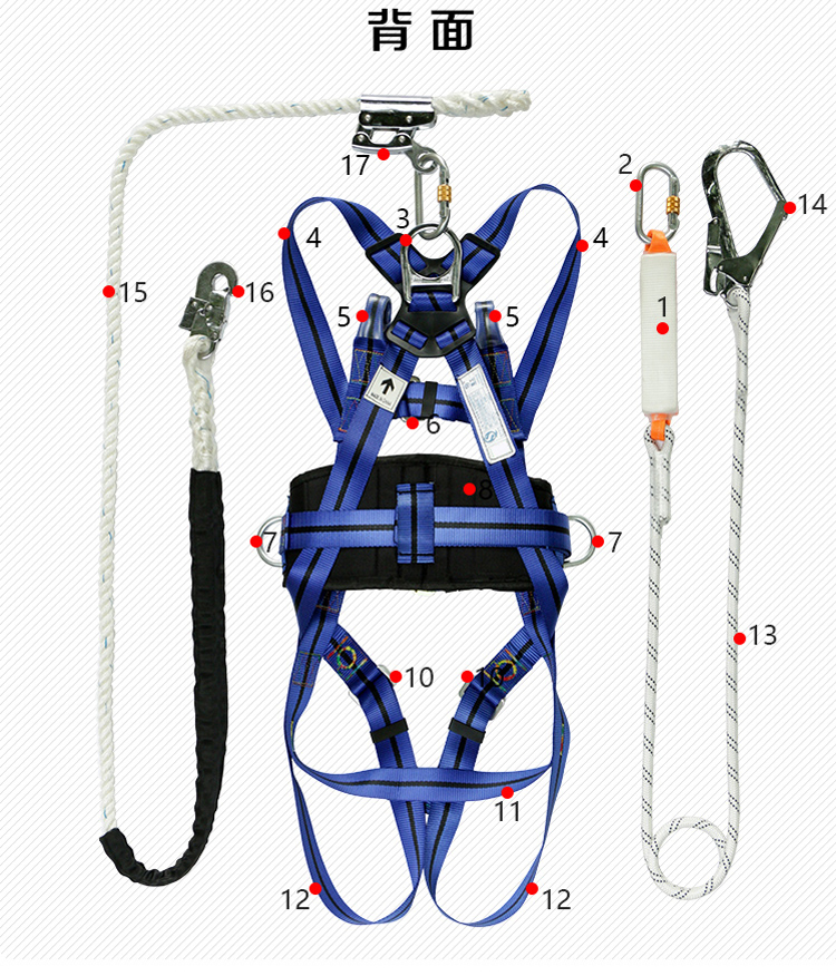 星工XGD-5高空雙繩加強(qiáng)型安全帶 圖片3