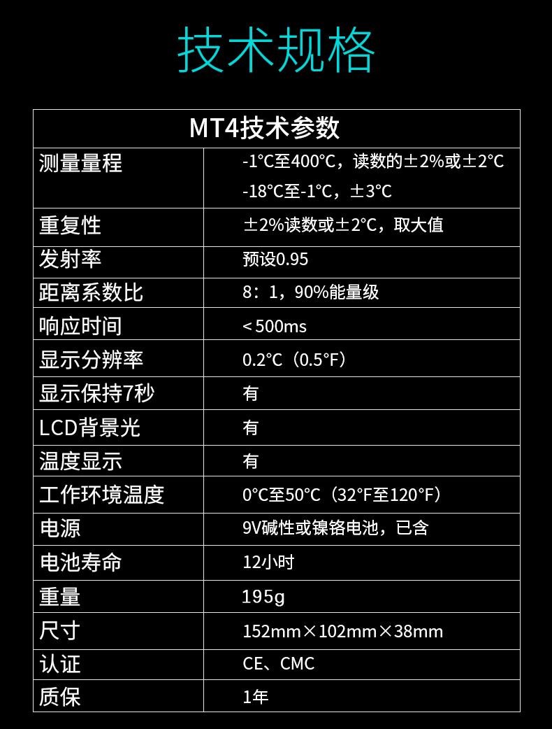 雷泰MT4手持紅外測(cè)溫儀圖片2