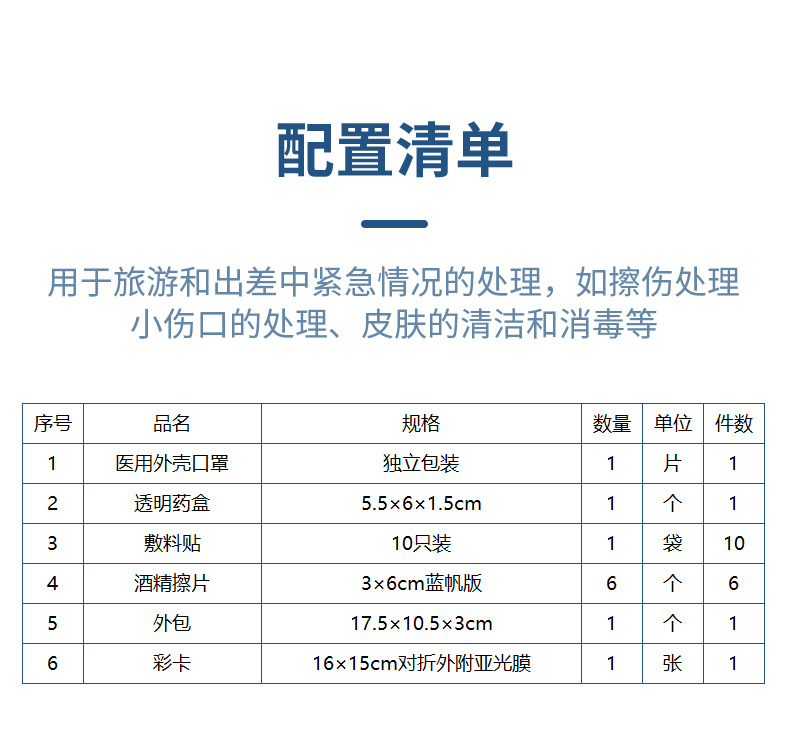 藍帆醫(yī)療CL-B002便攜差旅急救包圖片4