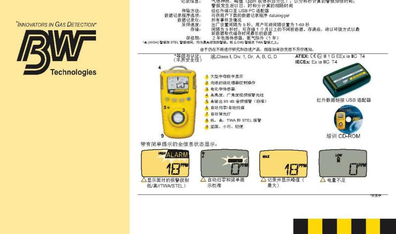 BW GAXT-G-DL便攜式單一臭氧氣體檢測儀圖片4