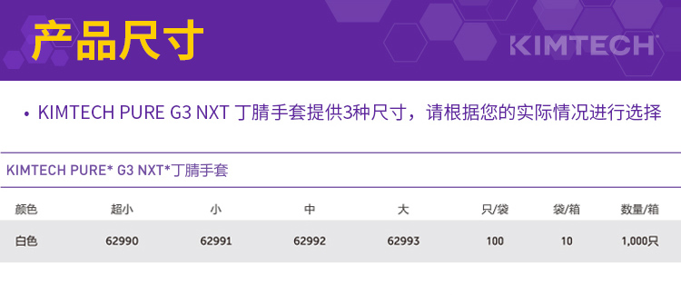 金佰利62991 Kimtech金特G3NXT白色一次性丁睛手套S圖片4