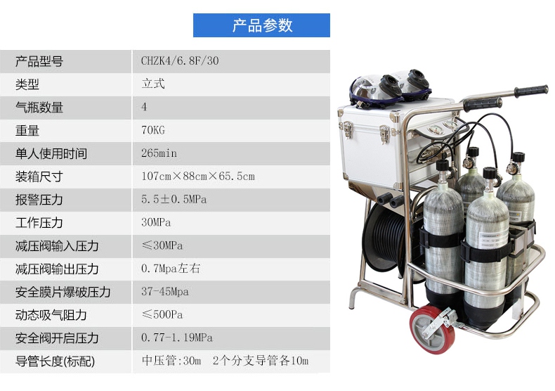 CHZK4/9F/30車載立式四瓶移動供氣源產(chǎn)品參數(shù)